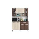 Ver imagem 1 de Kit Cozinha 8 Portas 1 Gaveta Livia Branco/Rovere/Amêndoa - FdECOR