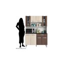 Ver imagem 2 de Kit Cozinha 8 Portas 1 Gaveta Livia Branco/Rovere/Amêndoa - FdECOR