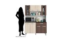 Ver imagem 2 de Kit Cozinha 8 Portas 1 Gaveta Livia Branco/Rovere/Amêndoa - FdECOR