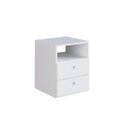 Ver imagem 2 de Mesa de Cabeceira 2 Gavetas 1 Prateleira Tókio Branco