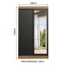 Ver imagem 3 de Guarda-Roupa Solteiro Madesa Tokio 2 Portas de Correr com Espelho 2 Gavetas Rustic/Preto Cor:Rustic/