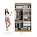 Ver imagem 4 de Guarda-Roupa Solteiro Madesa Tokio 2 Portas de Correr com Espelho 2 Gavetas Rustic/Preto Cor:Rustic/