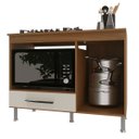 Ver imagem 2 de Balcão para Cooktop 4 e 5 & Forno 105cm com Nicho Armário Cozinha Freijó C/ Off-white