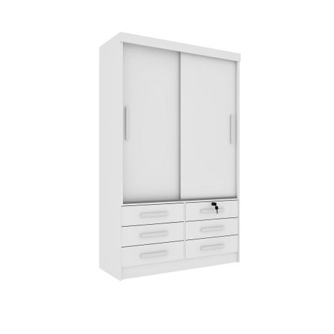 Guarda Roupa Casal Chicago 2 Portas 6 Gavetas S/Espelho Tcil Neve