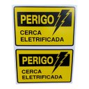 Ver imagem 4 de Kit 2 Placas de Sinalização Perigo Cerca Eletrificada 10x15