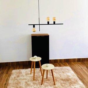 Pendente Lustre Haven 3 Lampadas para Sala Salao Cozinha e Comercio - Preto