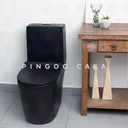 Ver imagem 7 de Vaso Sanitário Monobloco Amazonita Pingoo.casa - Preto Fosco