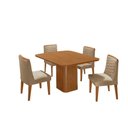 Ver imagem 3 de Mesa de Jantar Eloise Canto Copo 4 Cadeiras Moderna Mobília Turim 07/naturale