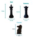 Ver imagem 3 de Estatuetas Rei, Rainha E Cavalo - Peças decorativas De Xadrez - Decoração:Preto