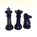 Ver imagem 2 de Estatuetas Rei, Rainha E Cavalo - Peças decorativas De Xadrez - Decoração:Preto