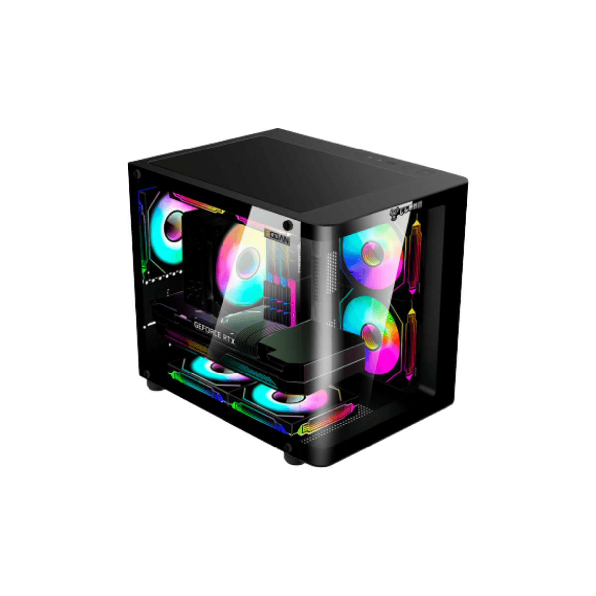 Gabinete Gamer Rodan | Vidro Curvo - Aquário - Clanm | MadeiraMadeira