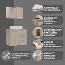 Ver imagem 2 de Conjunto Gabinete Banheiro Prisma 60cm Gabinete + Cuba + Espelheira Madeirado Inteiro