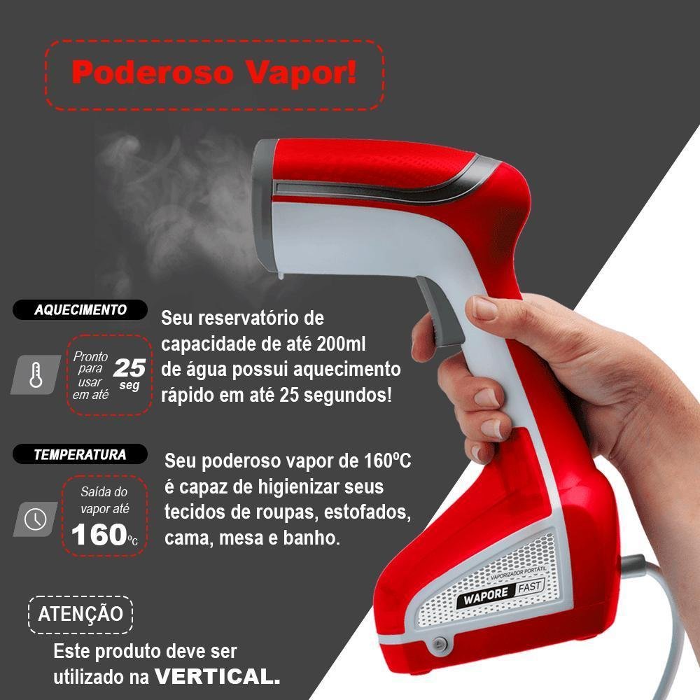 Vaporizador Portátil Wap Wapore Fast 1250w Vermelho - 127v - 6