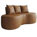 Ver imagem 1 de Sofa 2 Lugares Organico Ibiza 160 Cm Corino Caramelo Vazzano