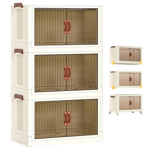 Armario Organizador Dobravel 3 Andares Empilhavel Porta Objetos Roupa Decoraçao Organizaçao Quarto S
