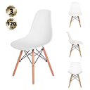 Ver imagem 1 de Kit de 4 Cadeiras Eames Branca - Base Madeira Natural