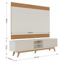 Ver imagem 3 de Rack com Painel Ripado para TV até 75 Polegadas 218CMX140CM Pés em Madeira Maciça 4 Portas Colibri