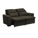 Ver imagem 2 de Sofá Retrátil e Reclinável 150 cm Classic Veludo Tabaco