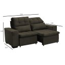 Ver imagem 5 de Sofá Retrátil e Reclinável 150 cm Classic Veludo Tabaco