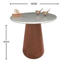 Ver imagem 2 de Mesa de Canto Cone Redondo Vidro Madeira 50cm Amadeirado Decoraper