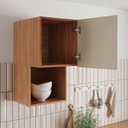 Ver imagem 5 de Armário Aéreo Planejado 1 Porta com Nicho 40cm Aroeira CabeCasa MadeiraOriginals Cinza/Sereno/Cedro