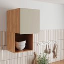 Ver imagem 1 de Armário Aéreo Planejado 1 Porta com Nicho 40cm Aroeira CabeCasa MadeiraOriginals Cinza/Sereno/Cedro