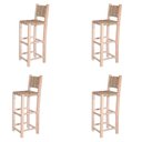 Ver imagem 1 de Kit 4 Banquetas com Assento e Encosto de Palha