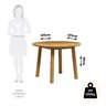 Conjunto com Mesa de Jantar 103cm Redonda e 4 Cadeiras 100% Madeira Maciça Parit Espresso Móveis - 3