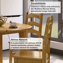 Ver imagem 5 de Conjunto com Mesa de Jantar 103cm Redonda e 4 Cadeiras 100% Madeira Maciça Parit Yescasa Marrom/Nogueira