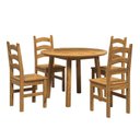 Ver imagem 2 de Conjunto com Mesa de Jantar 103cm Redonda e 4 Cadeiras 100% Madeira Maciça Parit Espresso Móveis