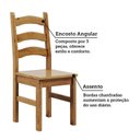 Ver imagem 6 de Conjunto com Mesa de Jantar 103cm Redonda e 4 Cadeiras 100% Madeira Maciça Parit Yescasa Marrom/Nogueira