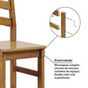 Ver mais imagens de Conjunto com Mesa de Jantar 103cm Redonda e 4 Cadeiras 100% Madeira Maciça Parit Yescasa Marrom/Nogueira