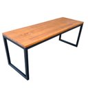 Ver imagem 1 de Banco de Madeira Linha Industrial - Madeira Maciça Tonalidade Castanheira e Ferro em Preto Eletrostá