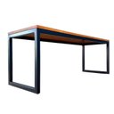 Ver imagem 2 de Banco de Madeira Linha Industrial - Madeira Maciça Tonalidade Castanheira e Ferro em Preto Eletrostá