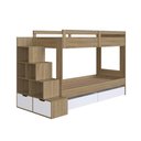 Ver imagem 3 de Beliche Infantil com Escada e Nichos com 2 Gavetões Oak/Branco - Completa Móveis