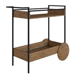 Aparador Bar Com Rodas Vermont Preto Fosco - 5