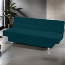 Ver imagem 2 de Sofá Cama Xangai 3 Lugares Veludo Reclinável 3 Estágios - Meu Estofado:azul Lux