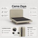Ver imagem 3 de Cama Box Base Queen com Cabeceira Zaya 158x198 Flutuante Estilo Japonesa Linho Bege - Desk Design