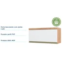 Ver imagem 4 de Armário Aéreo de Cozinha 80cm com 1 Porta Basculante 100% MDF Madri Branco/Castanho