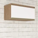 Ver imagem 1 de Armário Aéreo de Cozinha 80cm com 1 Porta Basculante 100% MDF Madri Branco/Castanho