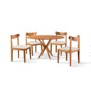 Ver imagem 3 de Conjunto de Sala Jantar Mesa 120cm com 4 Cadeiras Aurora Marrom Nude