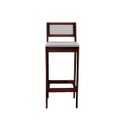 Ver imagem 3 de Kit 2 Banquetas Assento Encosto Estofado em Linho Hellen:imbuia com Linho Prata