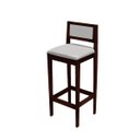 Ver imagem 6 de Kit 2 Banquetas Assento Encosto Estofado em Linho Hellen:imbuia com Linho Prata