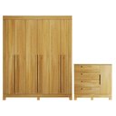 Ver imagem 1 de Guarda Roupa Corta Pau 6 Portas Cinamomo com Cômoda Quero Quero 1 Porta 4 Gavetas Cinamomo –