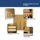 Ver imagem 4 de Guarda Roupa Corta Pau 6 Portas Cinamomo com Cômoda Quero Quero 1 Porta 4 Gavetas Cinamomo –