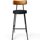 Ver imagem 5 de Banqueta Alta Bar Cozinha Sala De Jantar Milão L02 Couríssimo Whisky Preto - Lyam Decor