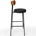 Ver imagem 7 de Banqueta Alta Bar Cozinha Sala De Jantar Milão L02 Couríssimo Whisky Preto - Lyam Decor