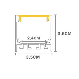 Perfil de Sobrepor Taschibra para Fita de Led Spire 35 Preto com 2 Metros - 5