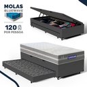 Ver imagem 2 de Cama Box Baú com Colchão Gazin de Molas Ensacadas One Face Air Up + Auxiliar de Espuma Solteiro