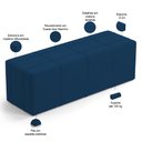 Ver imagem 4 de Puff Decorativo Living Sala de Estar 140 cm Roma W01 Suede Azul Marinho - Lyam Lyam Decor